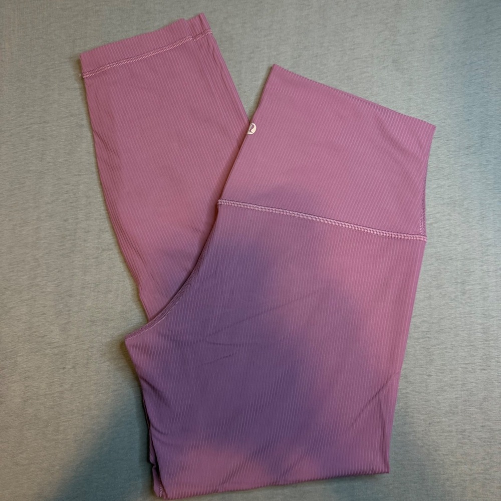 Lululemon Align High Rise Ribbed Pant 25" Velvet dust Leggings Size 10